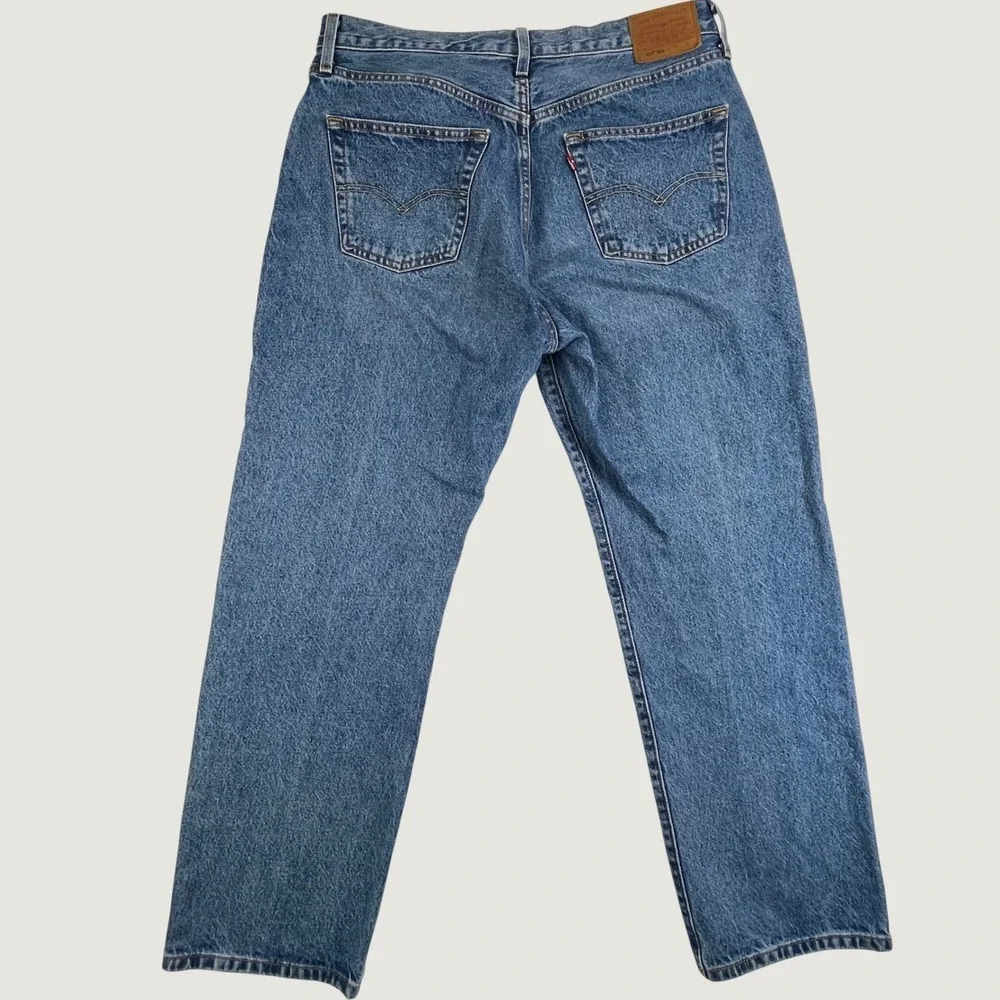 Levis Premium 501 90s Jeans Mens Tag 31x30 (34x29) Blue Straight Leg Button Fly